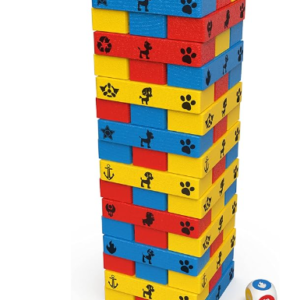 Paw Patrol - Pat Patrouille - Tour Infernale - Jeu de Société Tour À Construire - 48 Blocs Et 1 Dé